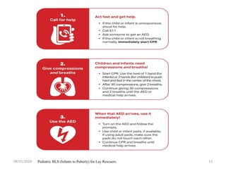 08/05/2026 13
Pediatric BLS (Infants to Puberty) for Lay Rescuers.
 