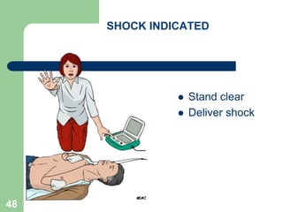 SHOCK INDICATED
 Stand clear
 Deliver shock
48
 