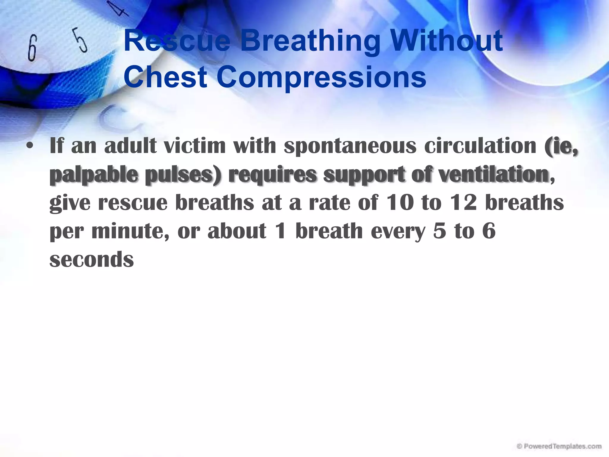 CPRIn victims of VF SCA, chest compressions increase the likelihood that a shock (ie, attempted defibrillation) will be successful. Chest compressions are especially important if the first shock is delivered 4 minutes after collapseGive CPR ( about 5 cycles or about 2 minutes) A compression-ventilation ratio of 30:2 is recommendedIn infants and children,2 rescuers should use a ratio of 15:2