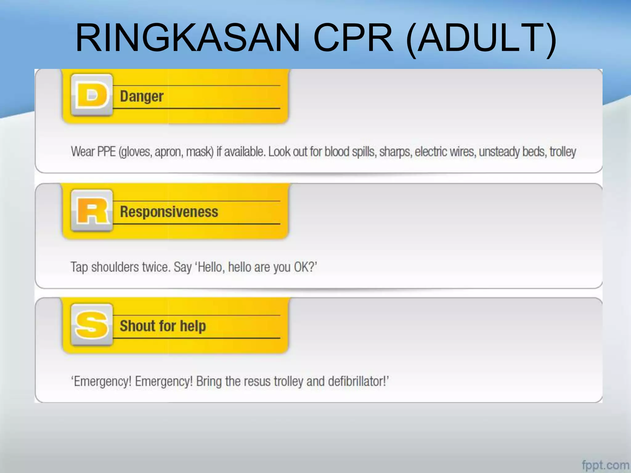 RINGKASAN CPR (ADULT)
 