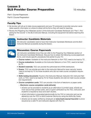 Bls instructor ess facultyguide_2017 | PDF