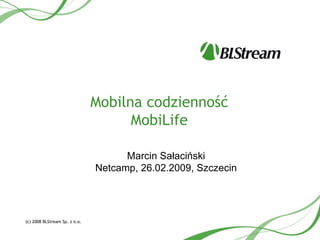 Mobilna codzienność MobiLife ,[object Object],[object Object],(c) 2008 BLStream Sp. z o.o. 
