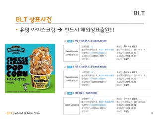 BLT patent & law firm
BLT
BLT 상표사건
• 유명 아이스크림  반드시 해외상표출원!!!
19
 