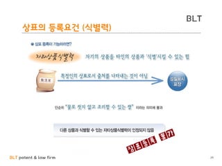 BLT patent & law firm
BLT
상표의 등록요건 (식별력)
29
 