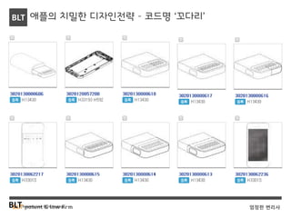 BLT patent & law firmBLTBusiness, Law & Technology
BLT
엄정한 변리사
애플의 치밀한 디자인전략 – 코드명 ‘꼬다리’
 