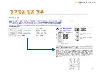 BLT patent & law firm 
경고장을 받은 경우 
84  
