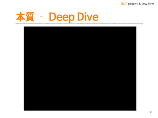 BLT patent & law firm
本質 – Deep Dive
91
 