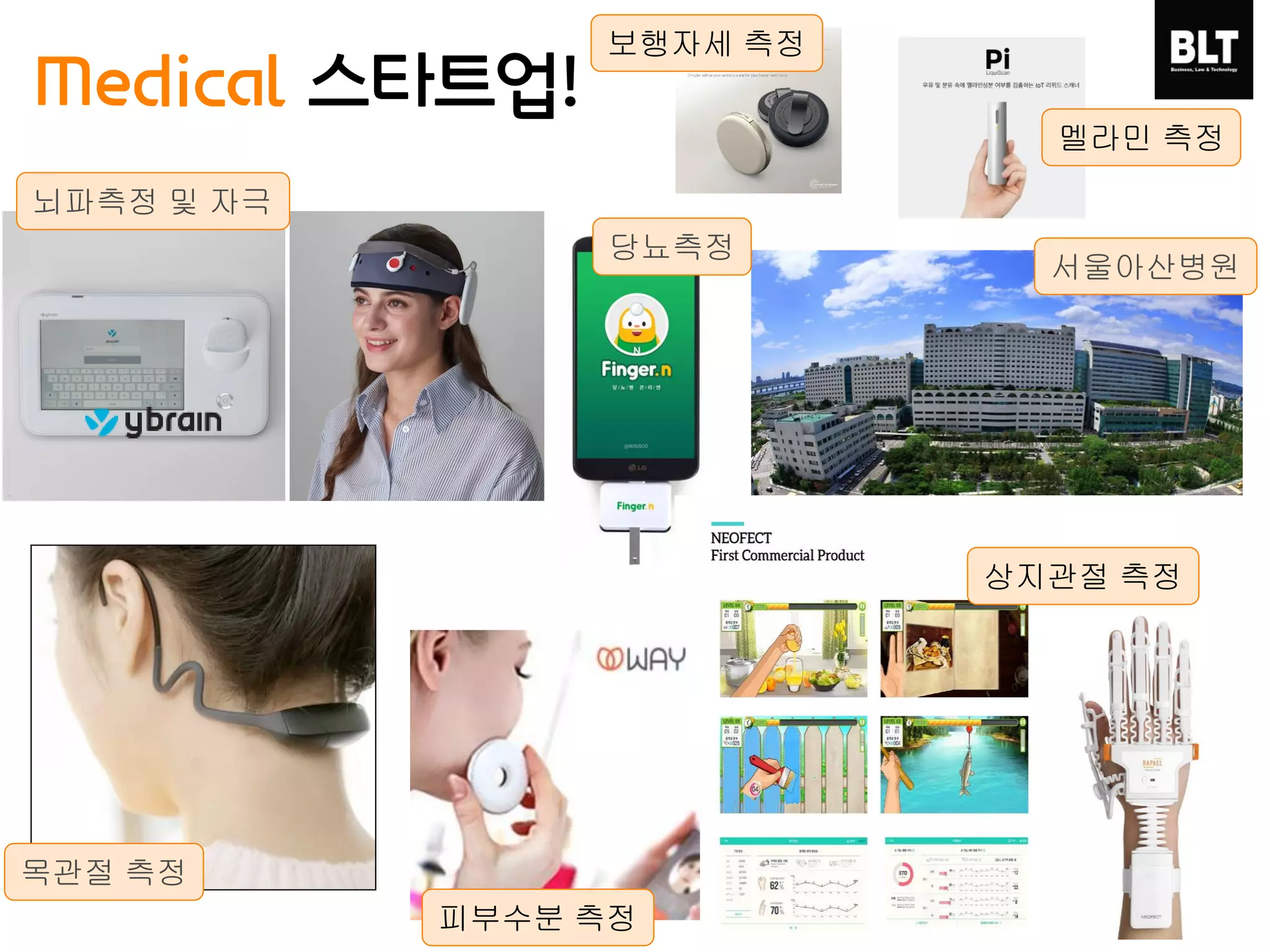 26
뇌파측정 및 자극
당뇨측정
목관절 측정
서울아산병원
Medical 스타트업!
보행자세 측정
멜라민 측정
피부수분 측정
상지관절 측정
 
