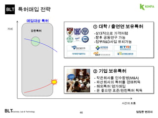 BLT 
발명의 가치 
BLTBusiness, Law & Technology 엄정한 변리사 
 