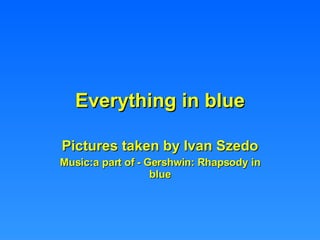 Everything in blue Pictures taken by Ivan Szedo Music:a part of - Gershwin: Rhapsody in blue 