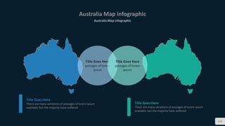 Australia Map infographic
Australia Map infographic
144
Title Goes Here
There are many variations of passages of lorem ipsum
available, but the majority have suffered
Title Goes Here
There are many variations of passages of lorem ipsum
available, but the majority have suffered
Title Goes Here
passages of lorem
ipsum
Title Goes Here
passages of lorem
ipsum
 