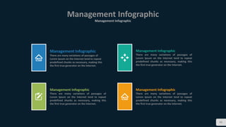 Management Infographic
Management Infographic
84
Management Infographic
There are many variations of passages of
Lorem Ipsum on the Internet tend to repeat
predefined chunks as necessary, making this
the first true generator on the Internet.
Management Infographic
There are many variations of passages of
Lorem Ipsum on the Internet tend to repeat
predefined chunks as necessary, making this
the first true generator on the Internet.
Management Infographic
There are many variations of passages of
Lorem Ipsum on the Internet tend to repeat
predefined chunks as necessary, making this
the first true generator on the Internet.
Management Infographic
There are many variations of passages of
Lorem Ipsum on the Internet tend to repeat
predefined chunks as necessary, making this
the first true generator on the Internet.
 