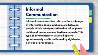 Written Informal Communication Understanding Formal and Informal Communication Channels in ...