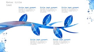 感谢您下载包图网平台上提供的PPT作品，为了您和包图网以及原创作者的利益，请勿复制、传播、销售，否则将承担法律责任！包图网将对作品进行维权，按照传播下载次数进行十倍的索取赔偿！
ibaotu.com
This part of the content is
displayed as a placeholder for
text layout (themed font is
recommended)
Title text preset
This part of the content is
displayed as a placeholder for
text layout (themed font is
recommended)
Title text preset
This part of the content is
displayed as a placeholder for
text layout (themed font is
recommended)
Title text preset
This part of the content is
displayed as a placeholder for
text layout (themed font is
recommended)
Title text preset
This part of the content is
displayed as a placeholder for
text layout (themed font is
recommended)
Title text preset
Enter title
text
 