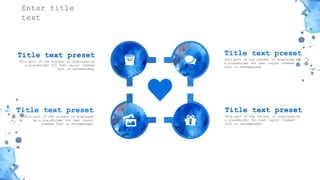 感谢您下载包图网平台上提供的PPT作品，为了您和包图网以及原创作者的利益，请勿复制、传播、销售，否则将承担法律责任！包图网将对作品进行维权，按照传播下载次数进行十倍的索取赔偿！
ibaotu.com
Title text preset
This part of the content is displayed as
a placeholder for text layout (themed
font is recommended)
Title text preset
This part of the content is displayed as
a placeholder for text layout (themed
font is recommended)
Title text preset
This part of the content is displayed as
a placeholder for text layout (themed
font is recommended)
Title text preset
This part of the content is displayed
as a placeholder for text layout
(themed font is recommended)
Enter title
text
 