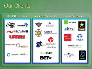 Small Businesses   Midsized Companies   Large Enterprises
 