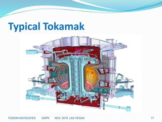 Typical Tokamak
17FUSION ADVOCATES GOPE NOV. 2016 LAS VEGAS
 