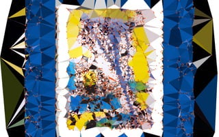 Figure in Blue - 2013 RegiaArt digital triangulation art from an original drawing.