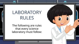 Blue and Black Cute Illustrative Science Laboratory Safety Rules ...