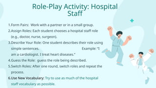 Hospital STAFF vocabulary english class medicine | PPTX