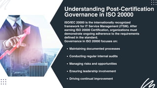Iso Post Example Post-Certification Governance in ISO 20000: A Practical Guide | PDF