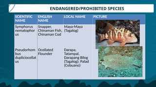 AQUATIC POLLUTION AND REPUBLIC 10645, SPECIES OF FISH | PPTX