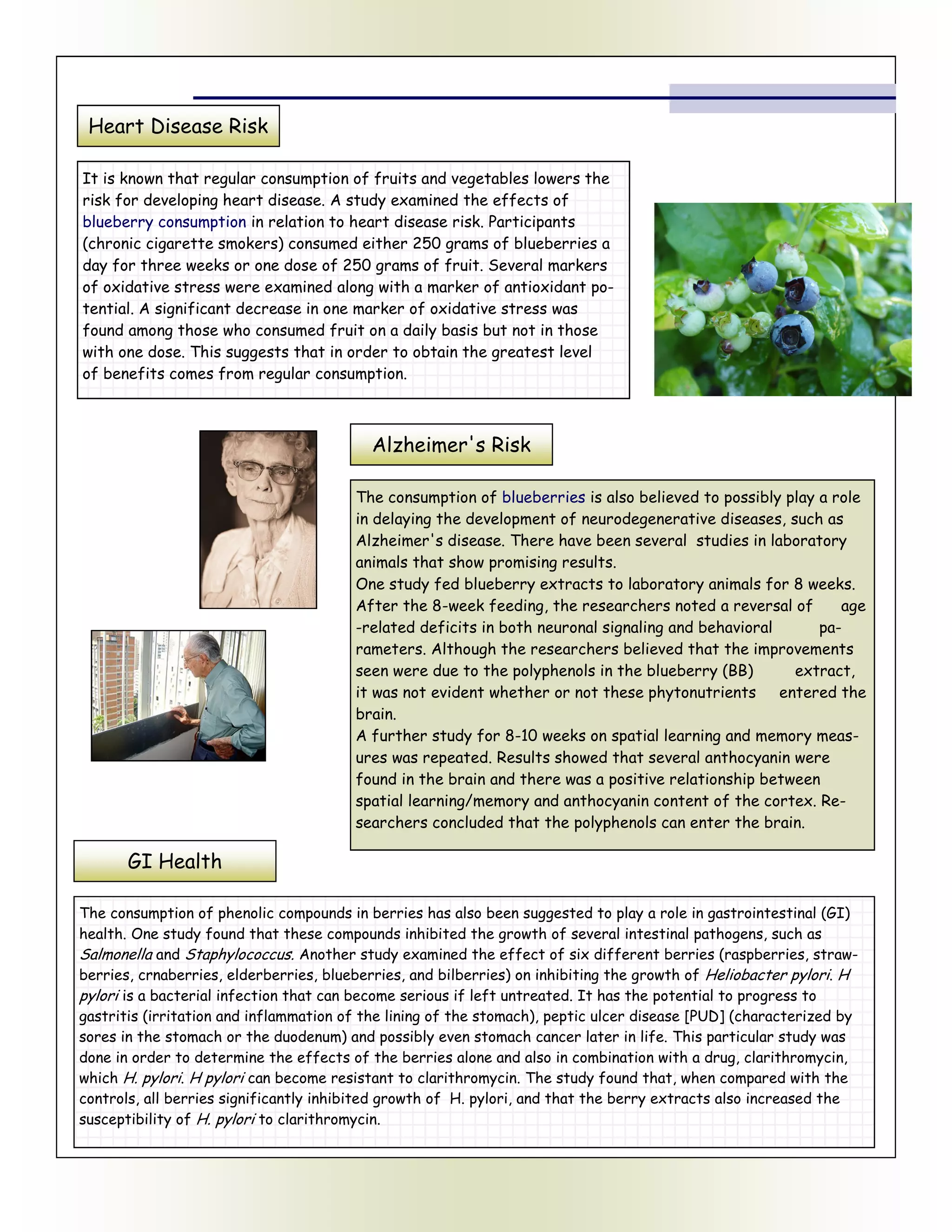 Health benefits of blueberries pdf