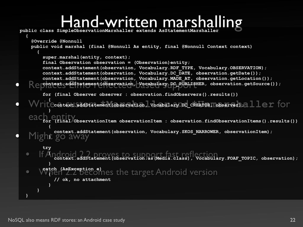 NOSQL Also Means RDF Stores An Android Case Study