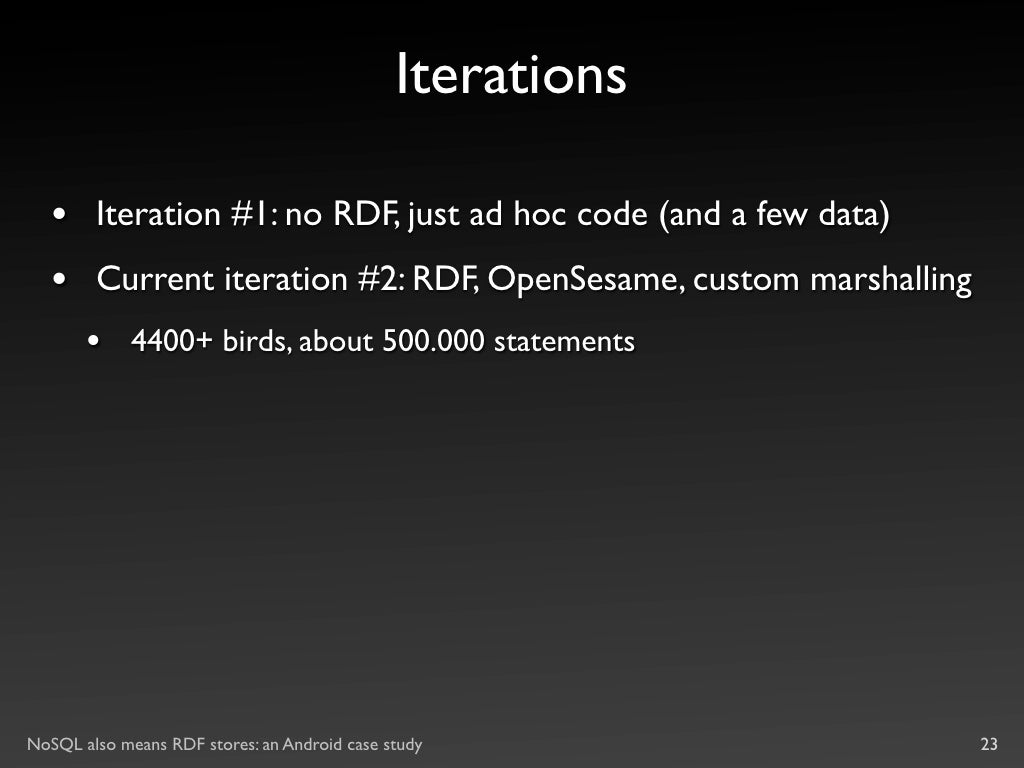 NOSQL Also Means RDF Stores An Android Case Study