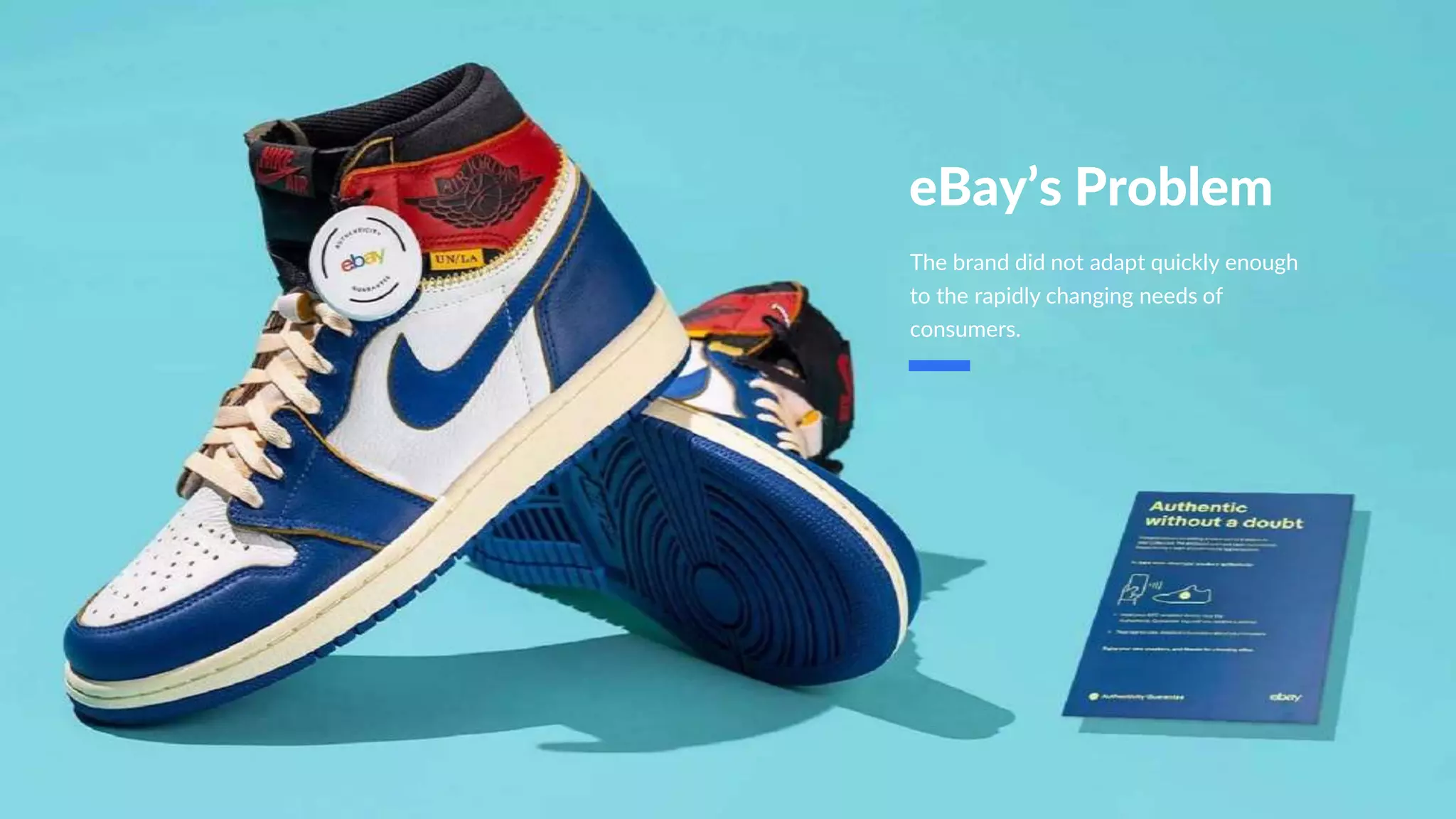 eBay’s Problem
The brand did not adapt quickly enough
to the rapidly changing needs of
consumers.
 