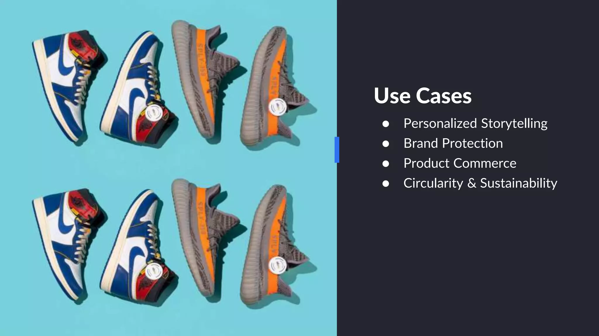 Use Cases
● Personalized Storytelling
● Brand Protection
● Product Commerce
● Circularity & Sustainability
 