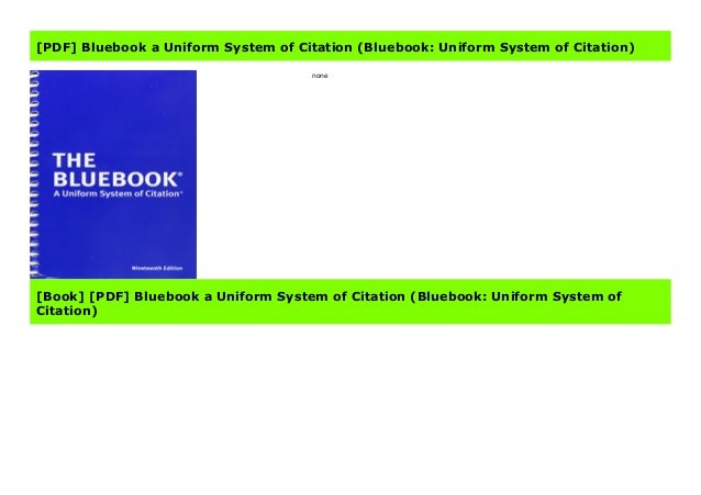 [PDF] Bluebook a Uniform System of Citation (Bluebook