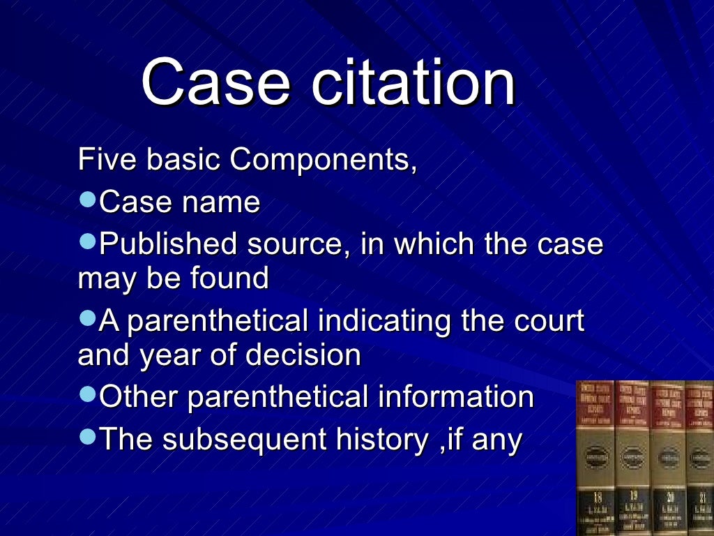 Legal citationBlue book presentation