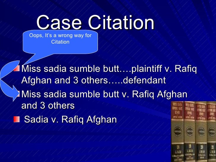 Legal citationBlue book presentation