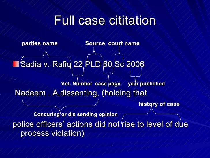 Legal citationBlue book presentation