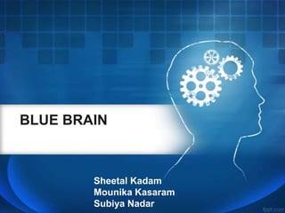 BLUE BRAIN
Sheetal Kadam
Mounika Kasaram
Subiya Nadar
 