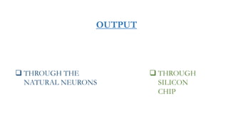 OUTPUT
 THROUGH THE
NATURAL NEURONS
 THROUGH
SILICON
CHIP
 