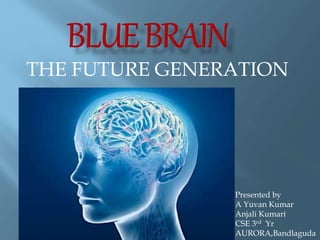 THE FUTURE GENERATION
Presented by
A Yuvan Kumar
Anjali Kumari
CSE 3rd Yr
AURORA,Bandlaguda
 