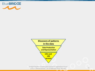 "Supporting Blue Growth with innovative applications based
on EU e-infrastructures”, 14-15 February 2018, Brussels
16
Data Production
and Representation
Discovery of patterns
in the data
Infra and
VRE
services
 