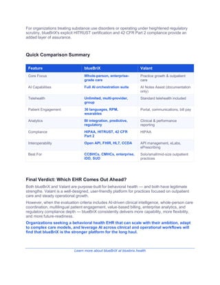 Valant Pra Report.pdf Comparing blueBriX and Valant: Choosing the Best Behavioral Health EHR ...