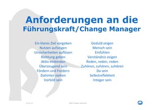 Value Network eines
Changes
10.05.17 Blue Change Solutions
 
