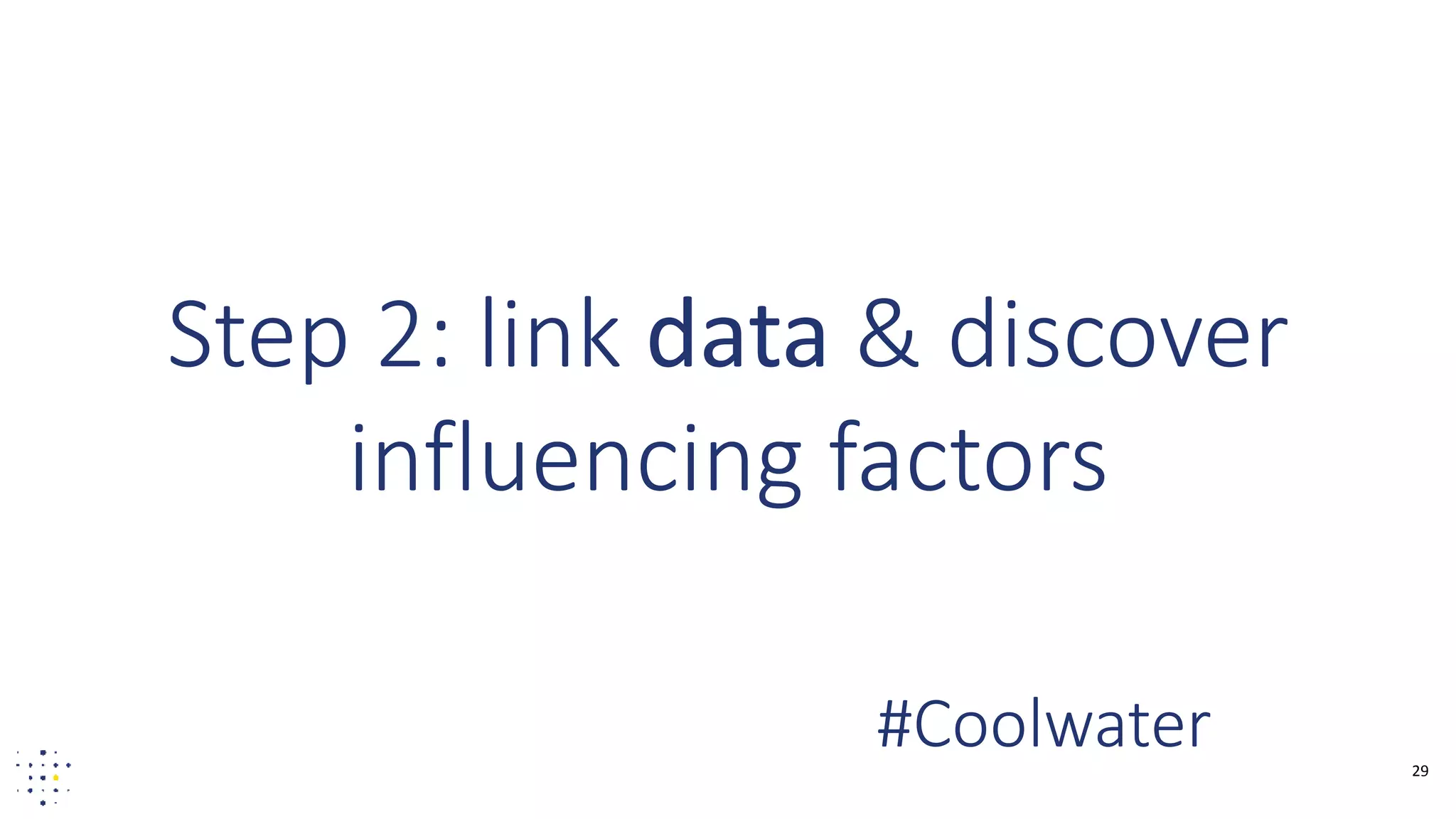 29
Step 2: link data & discover
influencing factors
#Coolwater
 