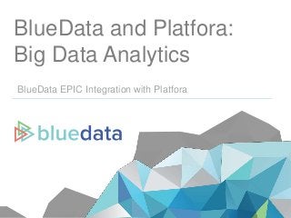 BlueData and Platfora:
Big Data Analytics
BlueData EPIC Integration with Platfora
 