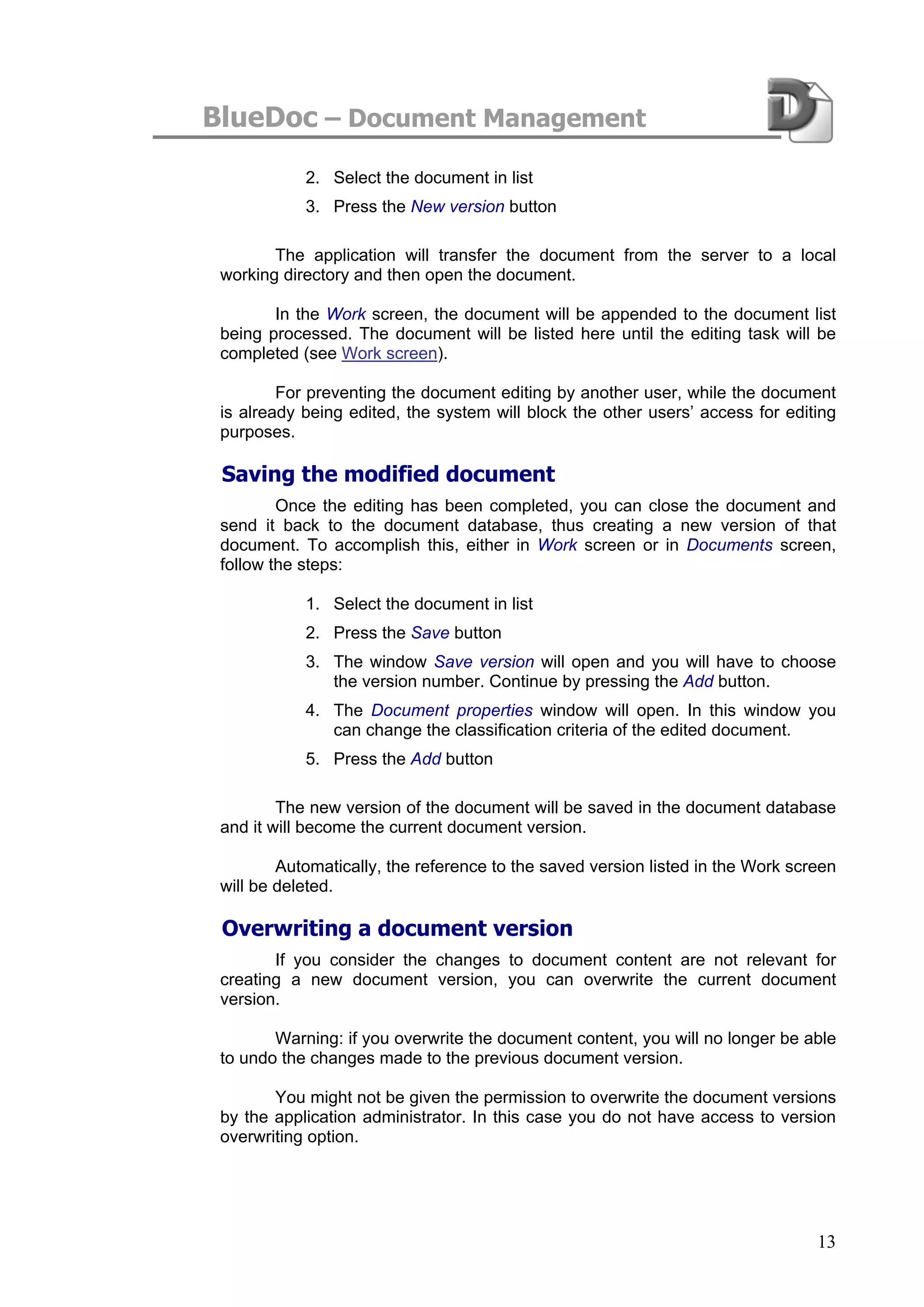 Blue Doc User Manual