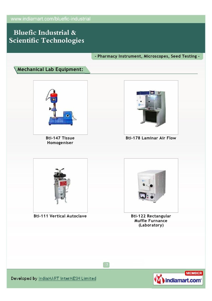 Bluefic Industrial & Scientific Technologies, Ambala, Pharmacy Instrument