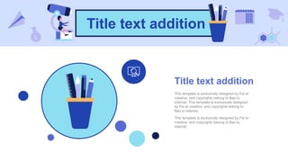 Title text addition
This template is exclusively designed by Fei er
creative, and copyrights belong to Bao tu
internet. This template is exclusively designed
by Fei er creative, and copyrights belong to
Bao tu internet.
Title text addition
This template is exclusively designed by Fei er
creative, and copyrights belong to Bao tu
internet.
 