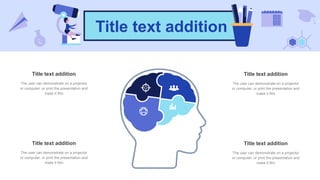 Title text addition
Title text addition
The user can demonstrate on a projector
or computer, or print the presentation and
make it film
Title text addition
The user can demonstrate on a projector
or computer, or print the presentation and
make it film
Title text addition
The user can demonstrate on a projector
or computer, or print the presentation and
make it film
Title text addition
The user can demonstrate on a projector
or computer, or print the presentation and
make it film
 