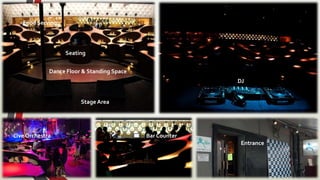 Dance Floor & Standing Space
Stage Area
Seating
Dj
DJ
Bar areaFood Serving
Live Orchestra
Entrance
Bar Counter
 