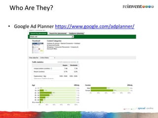 Who Are They?

• Google Ad Planner https://www.google.com/adplanner/
 