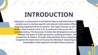 Library Science Indexing indexing process to production of indexes | PPTX
